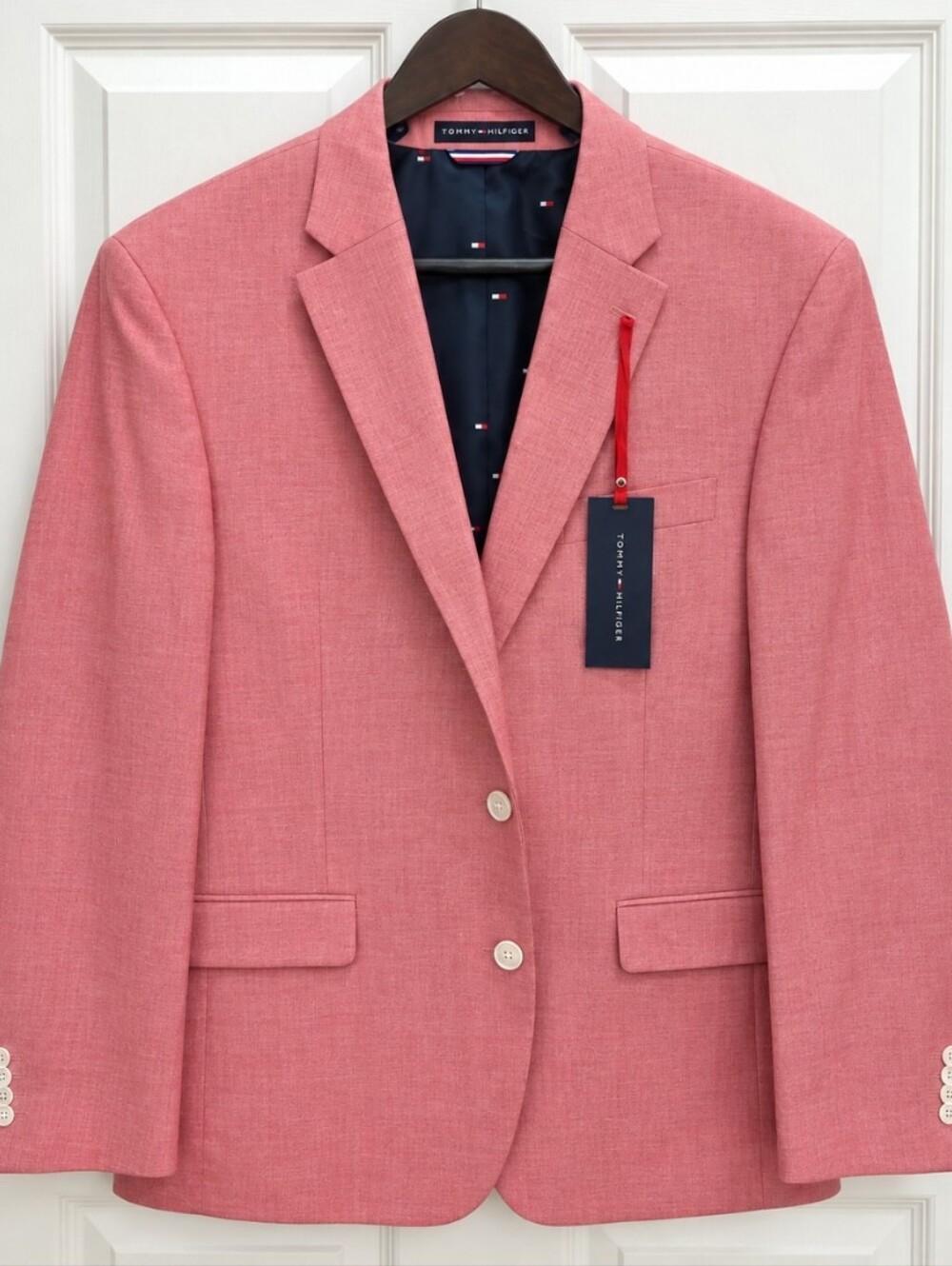 NWT Tommy Hilfiger Red Trevor Classic Tailored Mens Blazer Suit Jacket Sz 42Reg